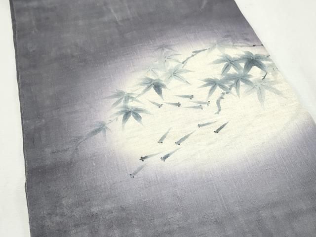 平和屋着物□極上 本場筑前博多織 八寸名古屋帯 本藍 櫛 簪 金糸 逸品