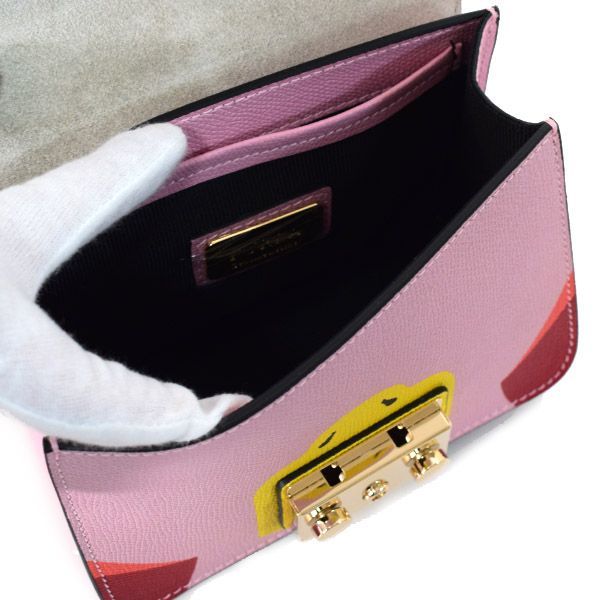 フルラ　FURLA　レザー　メトロポリス鳥モチーフファー2wayショルダーバッグ フルラ バッグ FURLA レザー メトロポリス 鳥 モチーフ ファー 2way