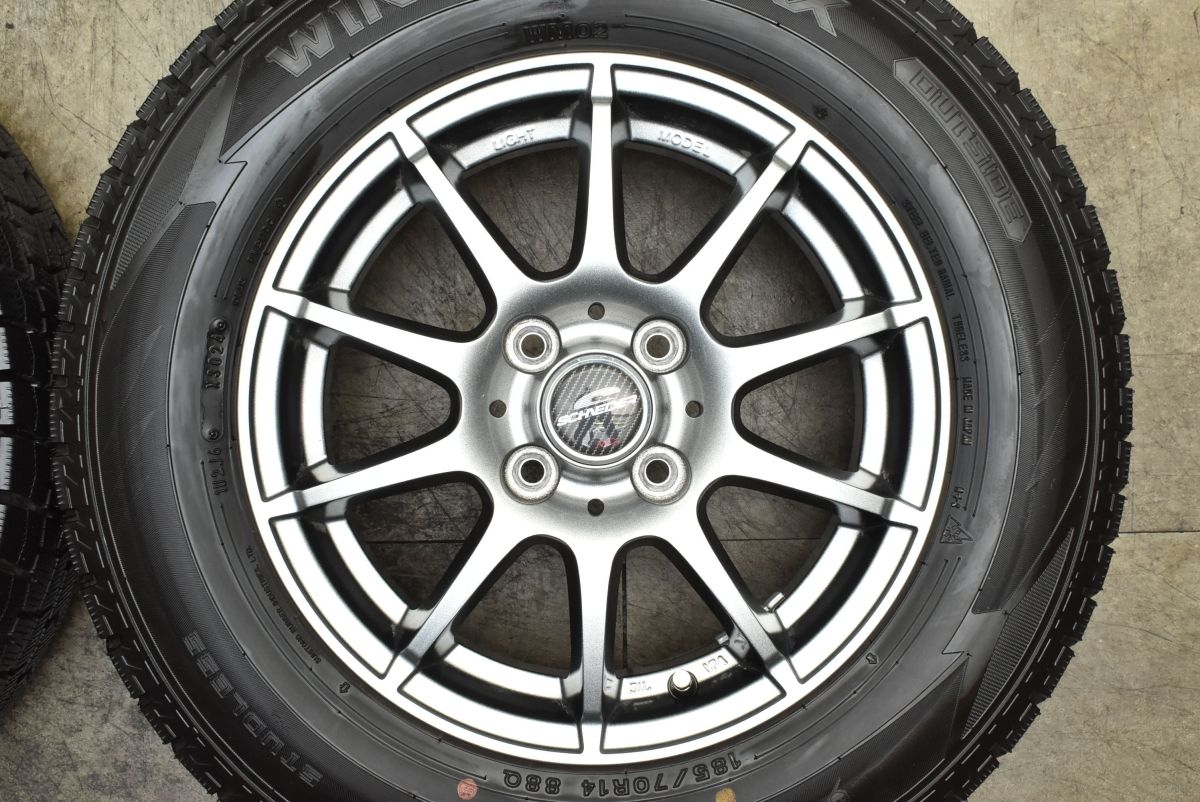 繊細な 2025年製 バリ溝 シュナイダー 14in 5.5J 48 PCD100 ダンロップ ウィンターマックス WM02 185|70R14 GB3 フリード E12 ノート 【人気おしゃれ】