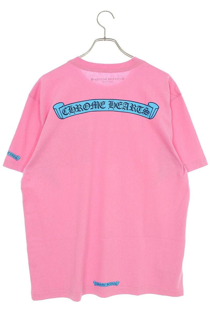 CHROME HEARTS クロムハーツ CH T-SHRT スクロールラベルプリント 半袖Tシャツ ピンク