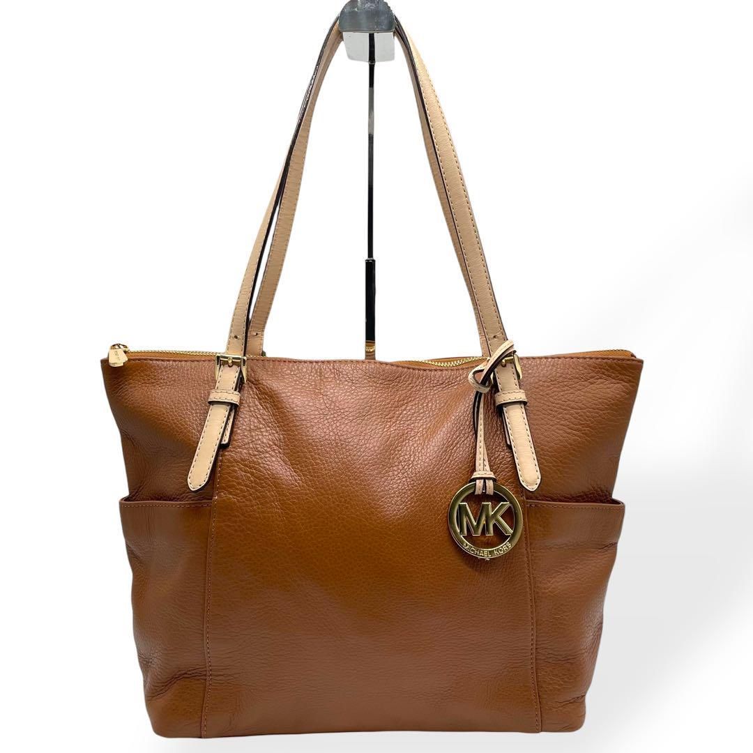 極美品✨　マイケルコース　トートバッグ　A4可　レザー　ブラウン　チャーム 未使用 MICHAEL KORS トートバッグ ブラウン 肩掛け レザー A4可