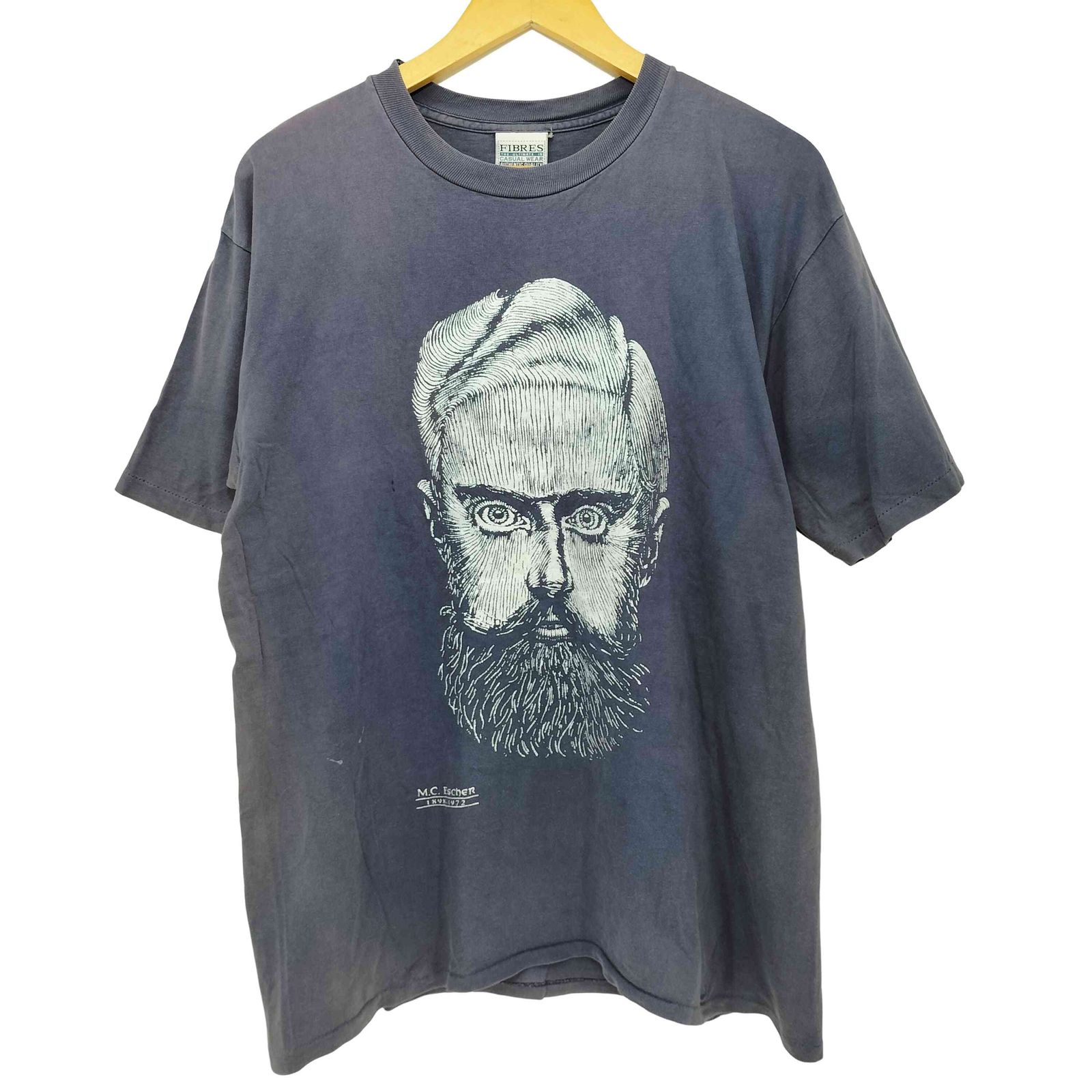 ユーズドフルギ USED古着 FIBERS 80-90s 前面プリント アートTシャツ メンズ  表記無