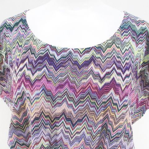 ミッソーニ MISSONI フレンチスリーブ 膝丈 フレアワンピース