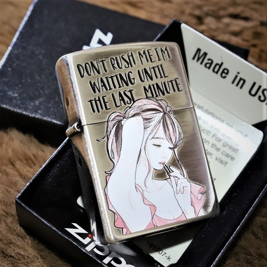 セクシー ZIPPO 萌ジッポ 銀いぶし加工 色っぽいお姉さん マニア向けジッポ お色気ジッポー プレゼント 人気 ジッポー オイルライター