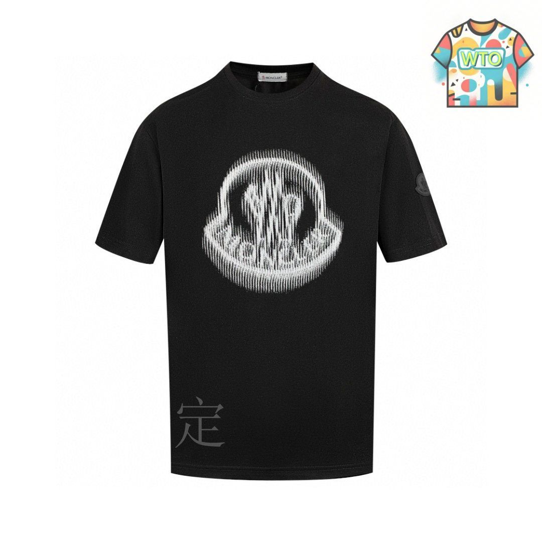 今日特価】MONCLER 2025SS ピクセルブラーロゴプリント T シャツ