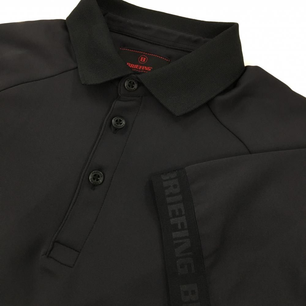 超美品】ブリーフィング 半袖ポロシャツ 黒 袖口ロゴ メンズ M ゴルフ