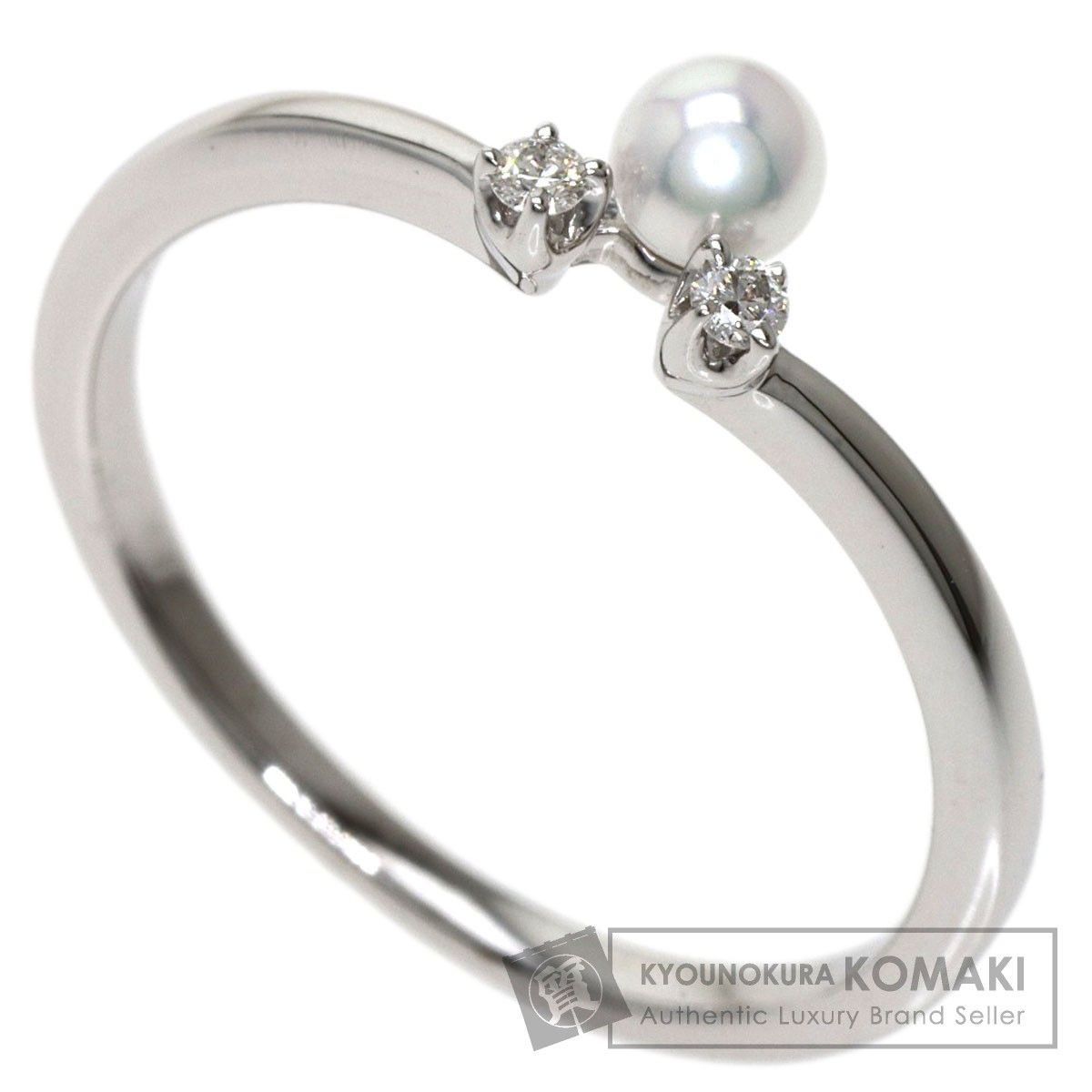 リング指輪素材MIKIMOTO パール 真珠 ダイヤモンド リング・指輪 K18WG レディース