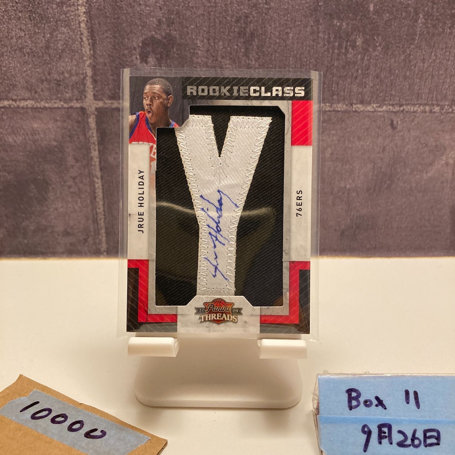 2009 Panini Threads Jrue Holiday 329|630 直筆サインカード Philadelphia 76ers Rookie Class パッチ カード