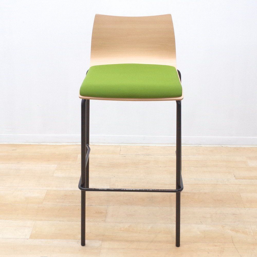 UCHIDA 内田洋行 RBK-2HB ハイチェア グリーン 木目 ハイカウンター カウンターチェア H930 カフェ スタッキング EG14092 オフィス家具