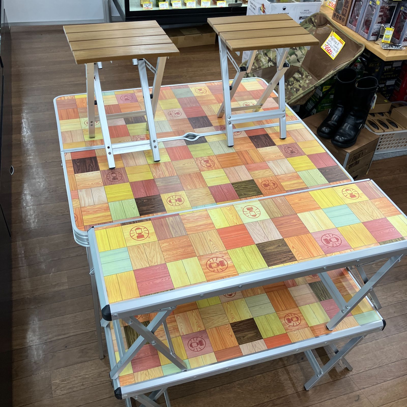 コールマン ナチュラルモザイク ファミリーリビングセット テーブル＋ベンチ Coleman テーブルベンチセット 6人用 ナチュラルモザイク