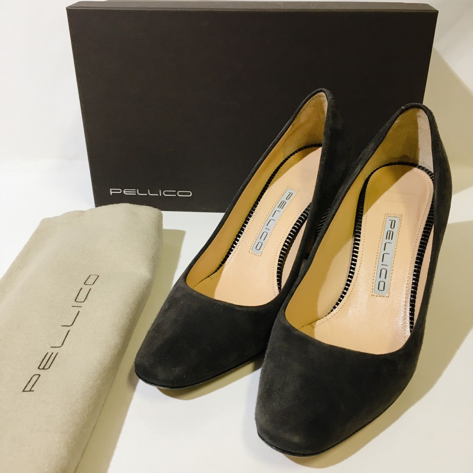 専用 ペリーコ グレー 35 ペリーコ pellico グレー スエードパンプス 35.5