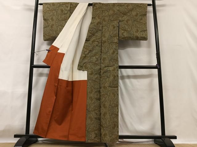 平和屋着物○本場大島紬 葡萄 さが美扱い 正絹 逸品 AAAX0258np