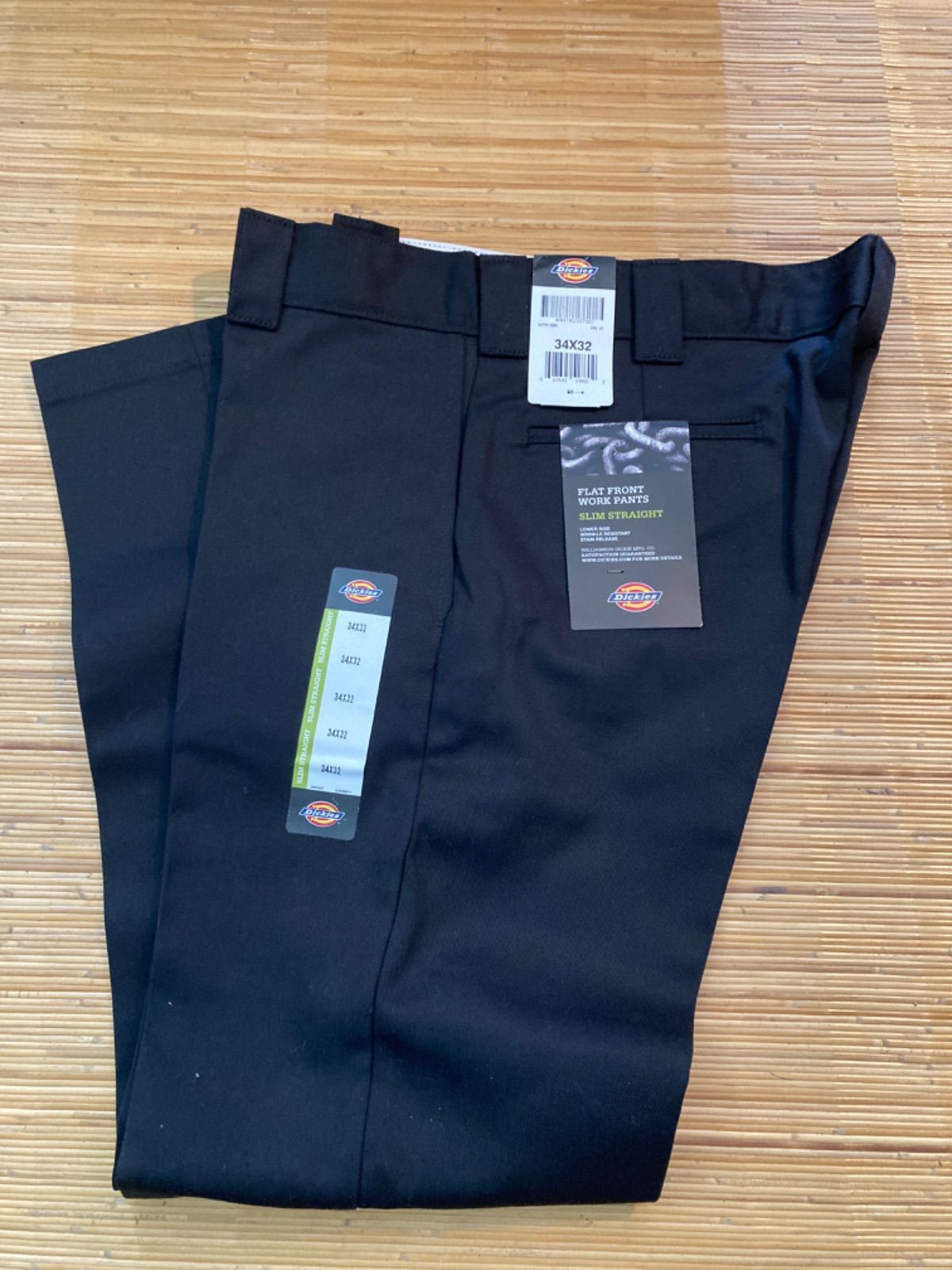 【未使用】ディッキーズ ワーク パンツ WP873 スリムストレート 黒  34×32