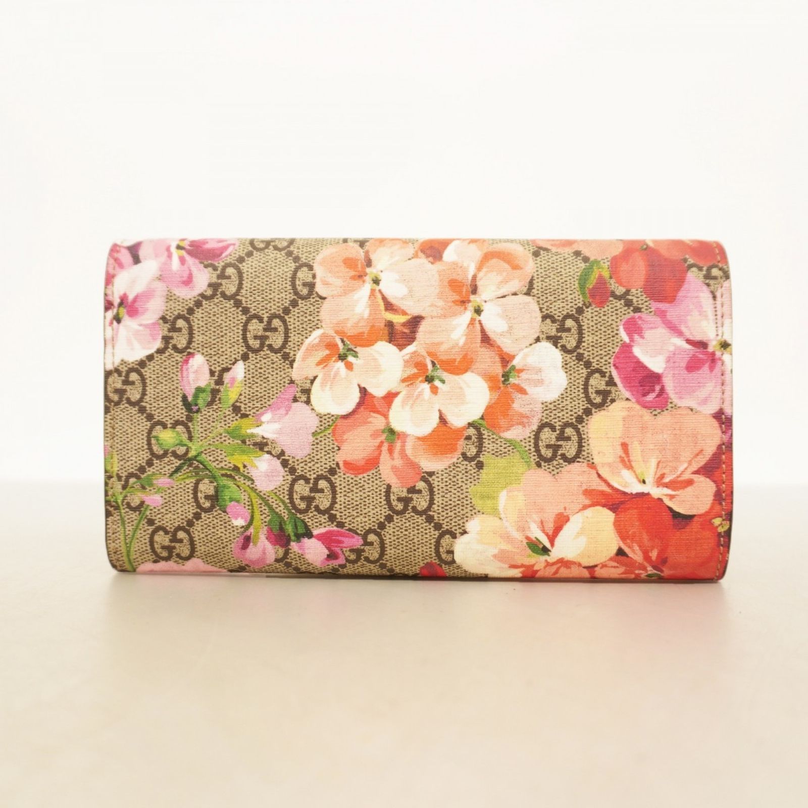 グッチ(Gucci) グッチ 長財布 GGブルームス 404070 ブラウン ピンク  