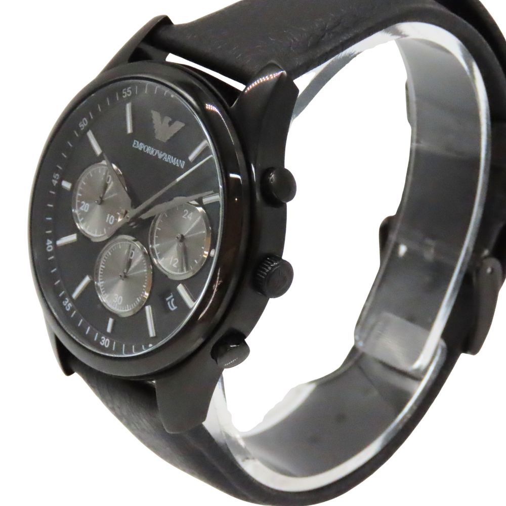 EMPORIO ARMANI エンポリオアルマーニ 腕時計 AR 11583 クロノグラフ クオーツ ブラックレザー メンズ腕時計 41 mm 無料ギフトラッピング承ります