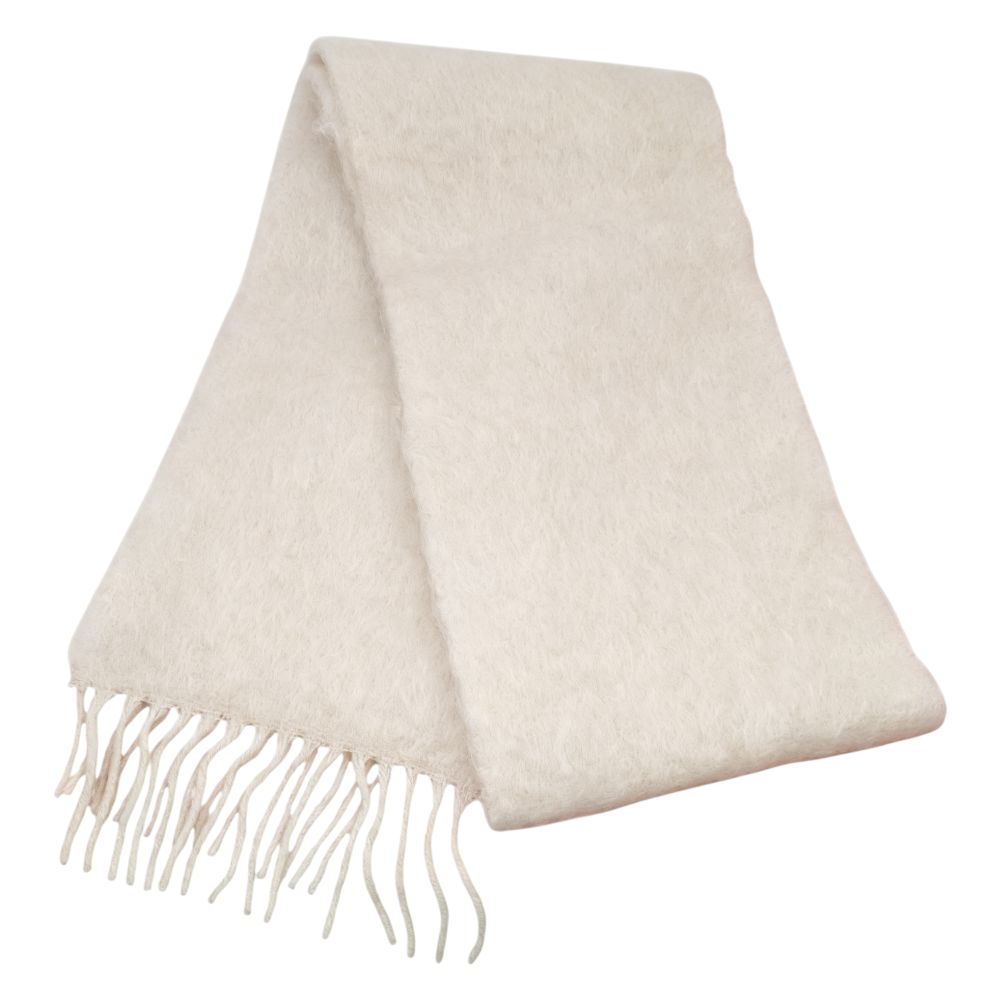 LOEWE ロエベ Mohair Scarf モヘア&ウールブレンド マフラー スカーフ アナグラム ロゴ モヘア フリンジ レディース 白 ホワイト ナイロン モヘア レディース メンズ ブランドギャラリー東心斎橋店