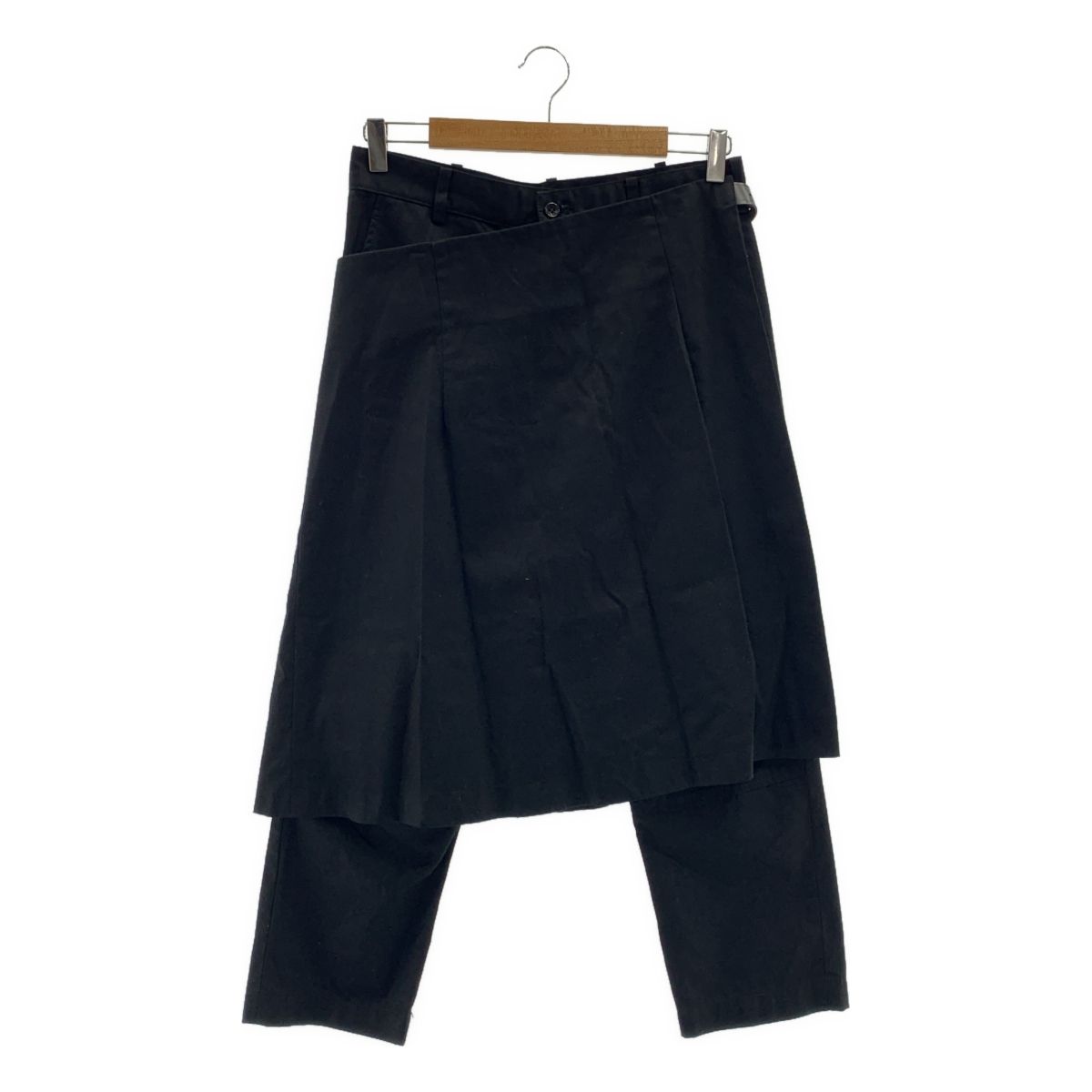 BLACK COMME des GARCONS ブラックコムデギャルソン 2014SS 製品洗い加工 巻きスカート パンツ XS ブラック レディース