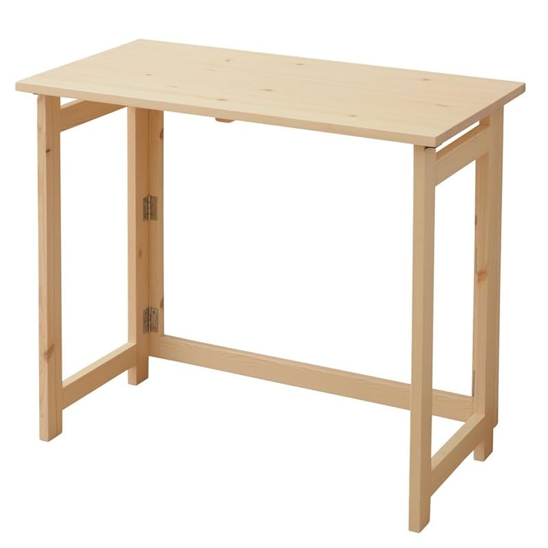 【新着商品】[山善] 折りたたみ デスク 幅80×奥行40×高さ70cm 木製 コンパクト 完成品 ナチュラル TPD-8040H(NA) 在宅勤務