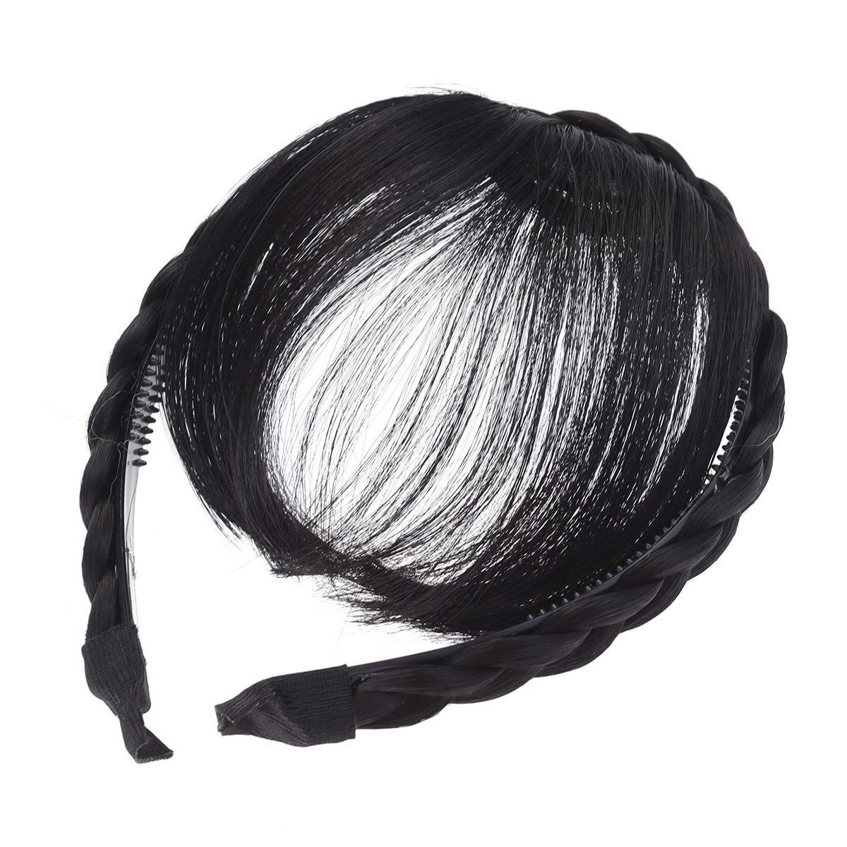 レディース 髪飾り ヘアバンド ぱっちんクリップ ヘアアクセサリー カチューシャ 空気感 部分ウィッグ エアリーバング 三つ編みウィッグ付 前髪ウィッグ FRCOLOR