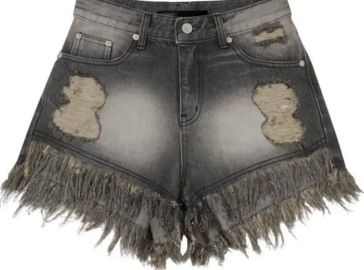 Bohemseo ダメージ加工 グレーショートパンツ BOHEMIAN SEOUL】BOHEMSEO DESTROYED GRAY DENIM SHORTS