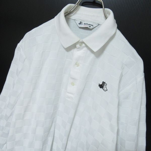 ブラック&ホワイト Black&White ロゴ ポロシャツ カットソー ゴルフ
