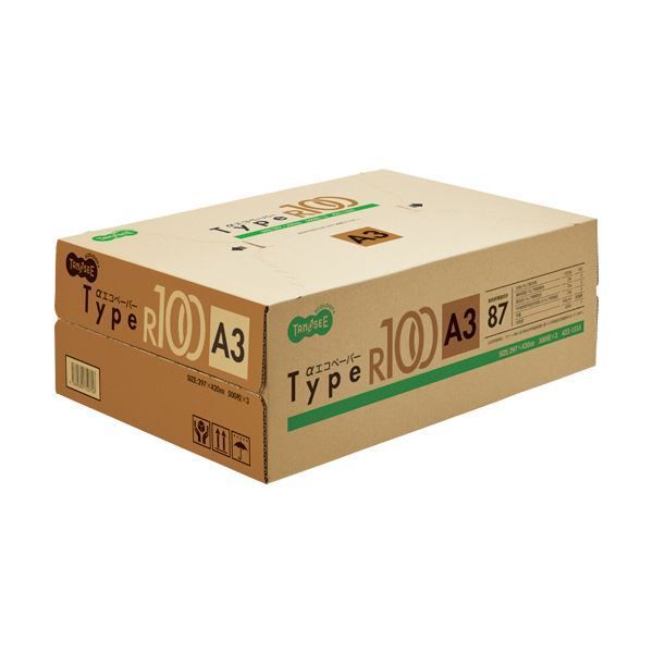 （まとめ）TANOSEE αエコペーパータイプR100 A3 1箱(1500枚:500枚×3冊) 