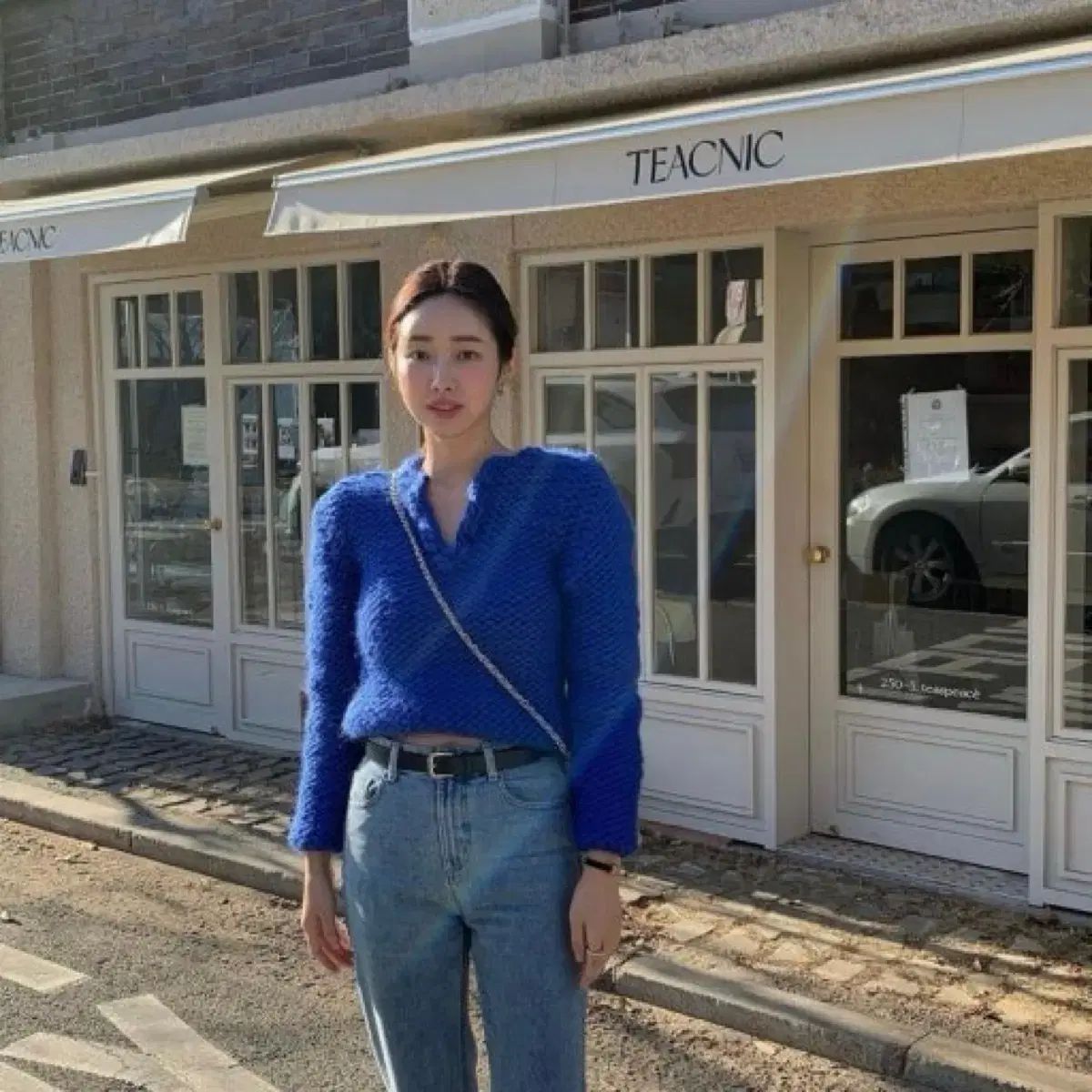 グラウピーダー ハンドメイド ニット スカイブルー