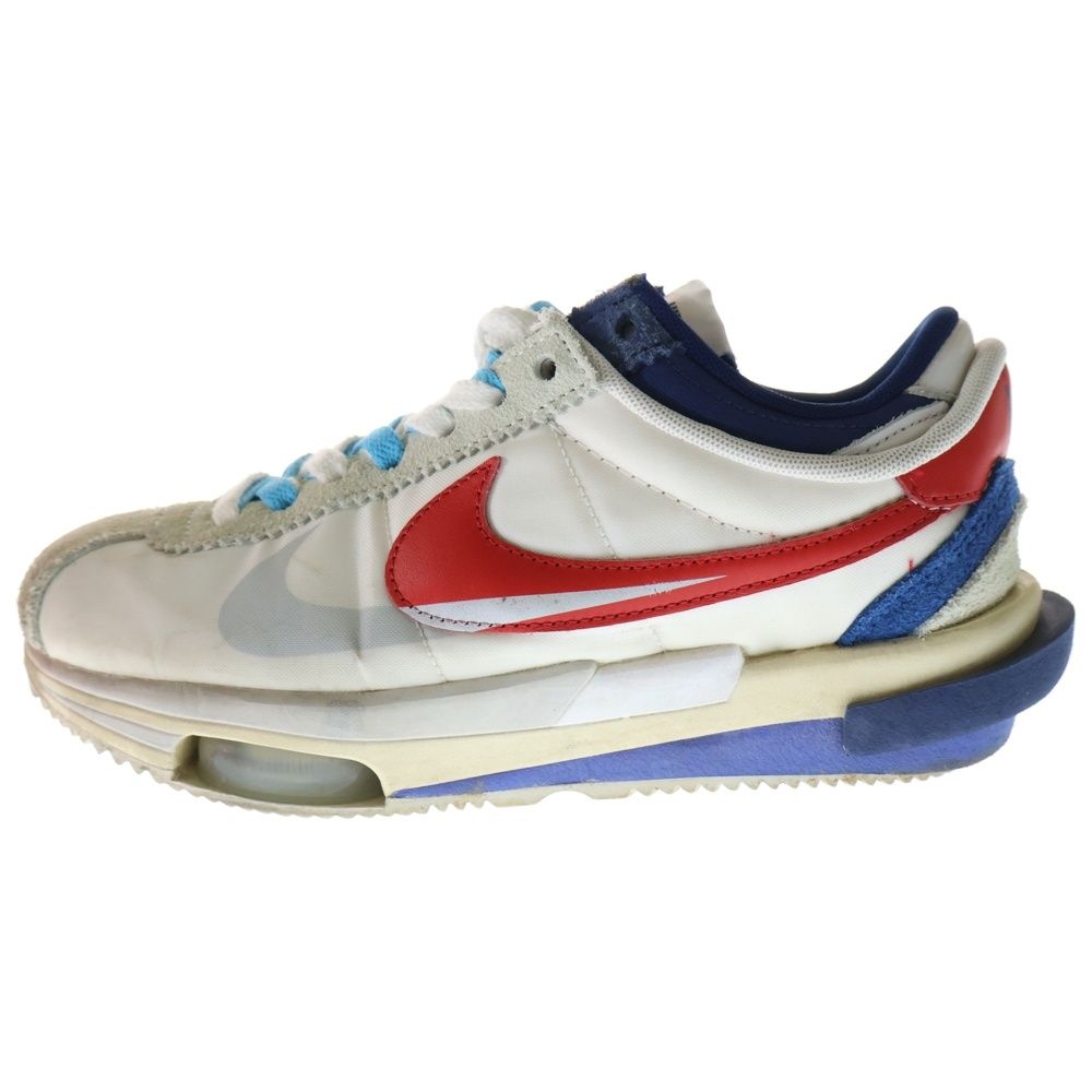 NIKE ナイキ ×sacai ZOOM CORTEZ WHITE AND UNIVERSITY RED サカイ ズーム コルテッツ ローカットスニーカー レディース US6|24cm DQ0581-100