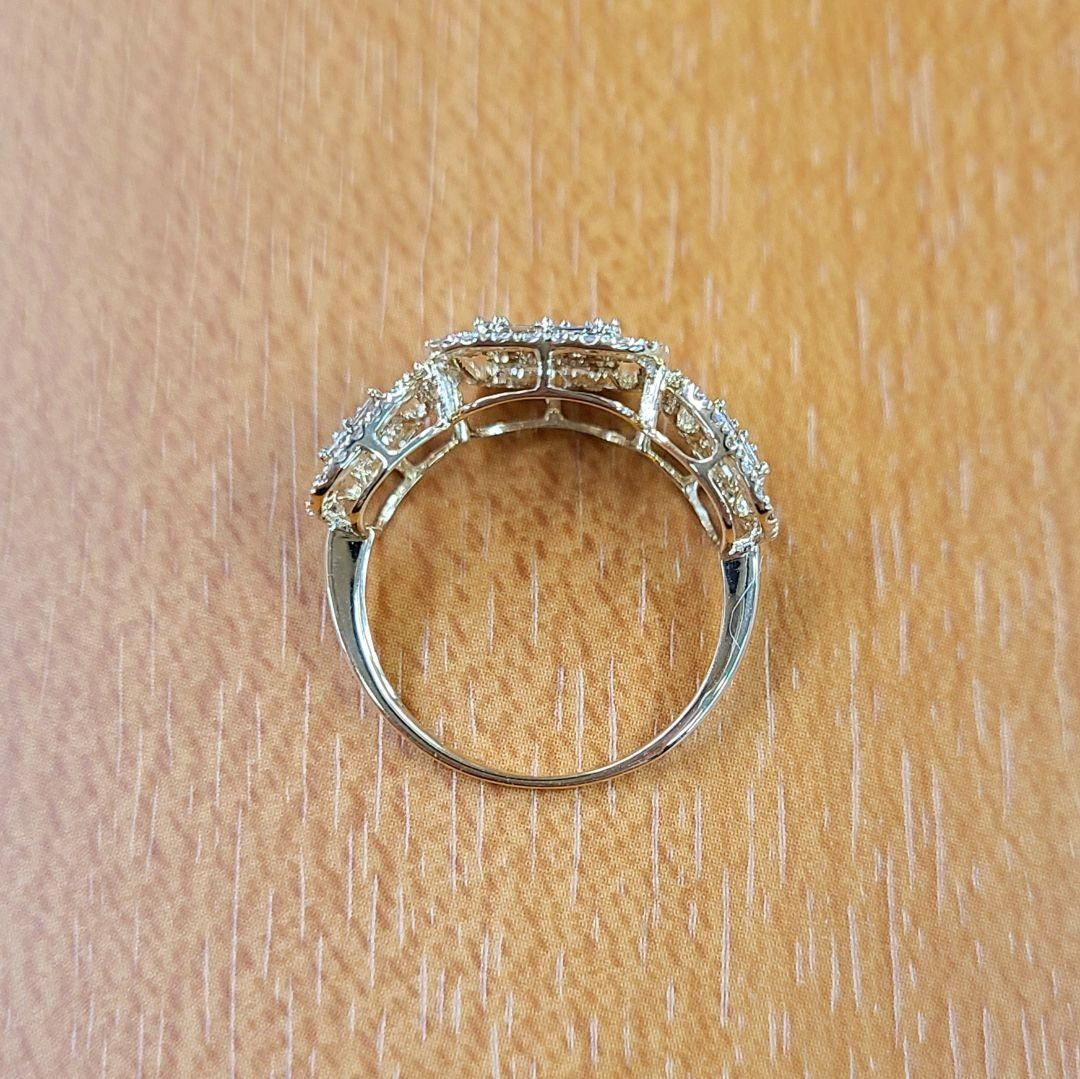 まるで 3ct ダイヤモンド K18 wg 幅広 リング 鑑別