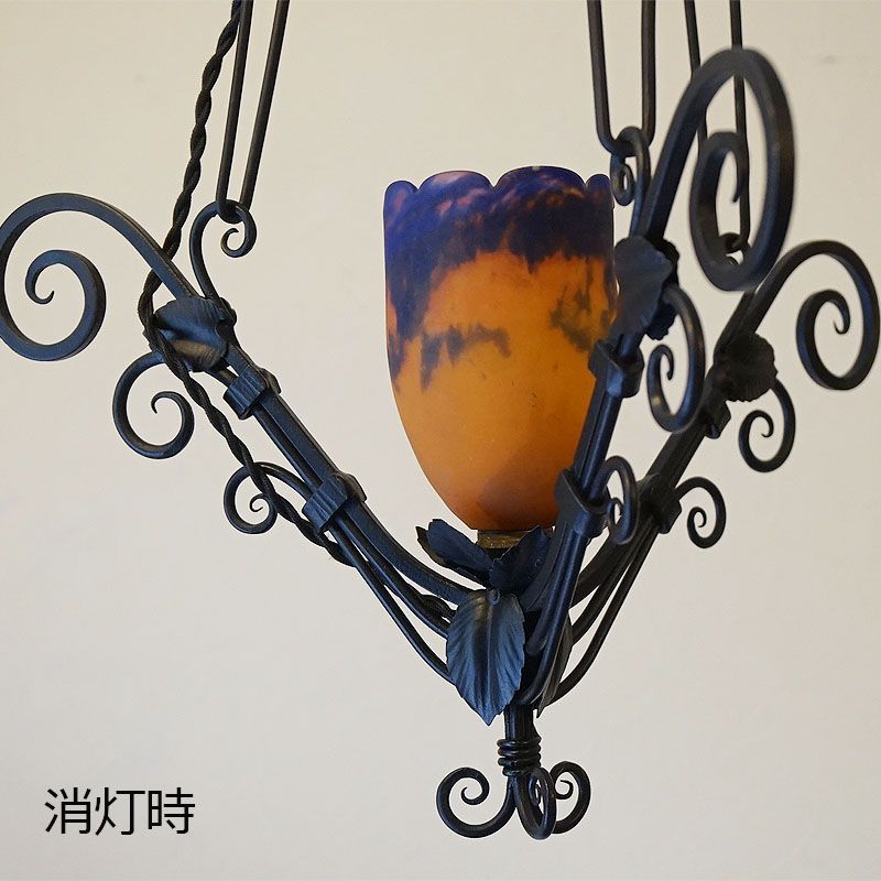 ヴィンテージ フランス製 ミューラー兄弟 1920年代 ペンダントライト 1