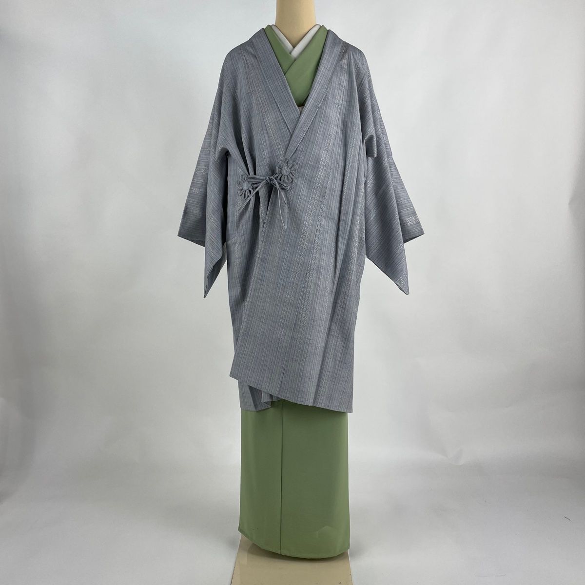 道中着 身丈103.5cm 裄丈64cm M 和装コート リバーシブル 落款 証紙  