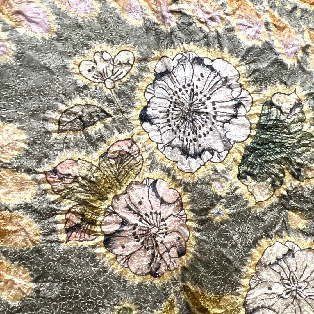 桐屋翠山工房訪問着辻ヶ花作家もの金通し絞り紋無し着物094b d