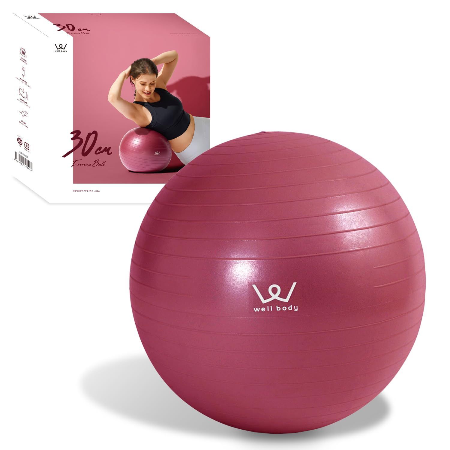 在庫処分 エクササイズボール 家庭用 バランス運動 エクササイズ ヨガ フィットネス ストレッチ 運動マニュアル付き 空気入れ付き 軽量 スツール 75cm 65cm 55cm 30cm 椅子 バランスボール アルインコ ALINCO