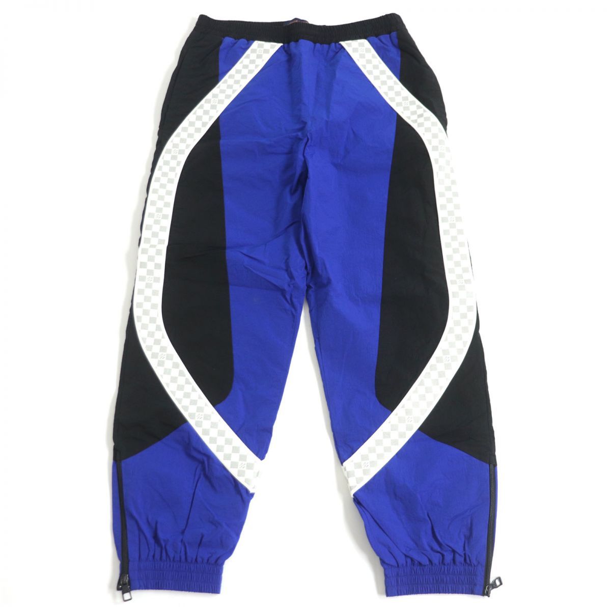 ドンドン見直し ♥品□22SS ルイヴィトン 1A9SVK Amen Break ダミエ テクニカルトラックスーツトラウザー ナイロン ジョガーパンツ 青系 M 伊製 正規品