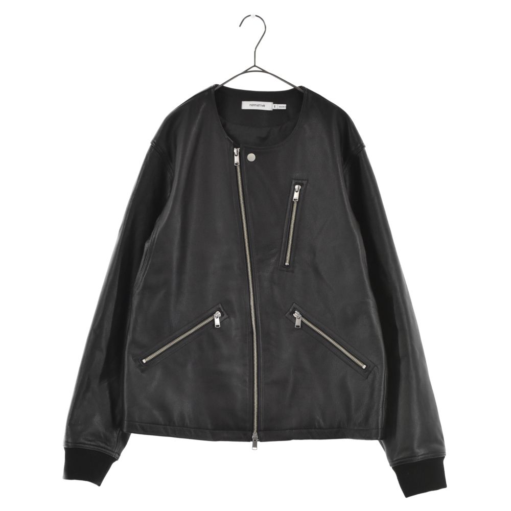 nonnative (ノンネイティブ) RIDER BLOUSON COW LEATHER ライダースブルゾン カウレザー ノーカラー  レザージャケット NN-J4013 ブラック