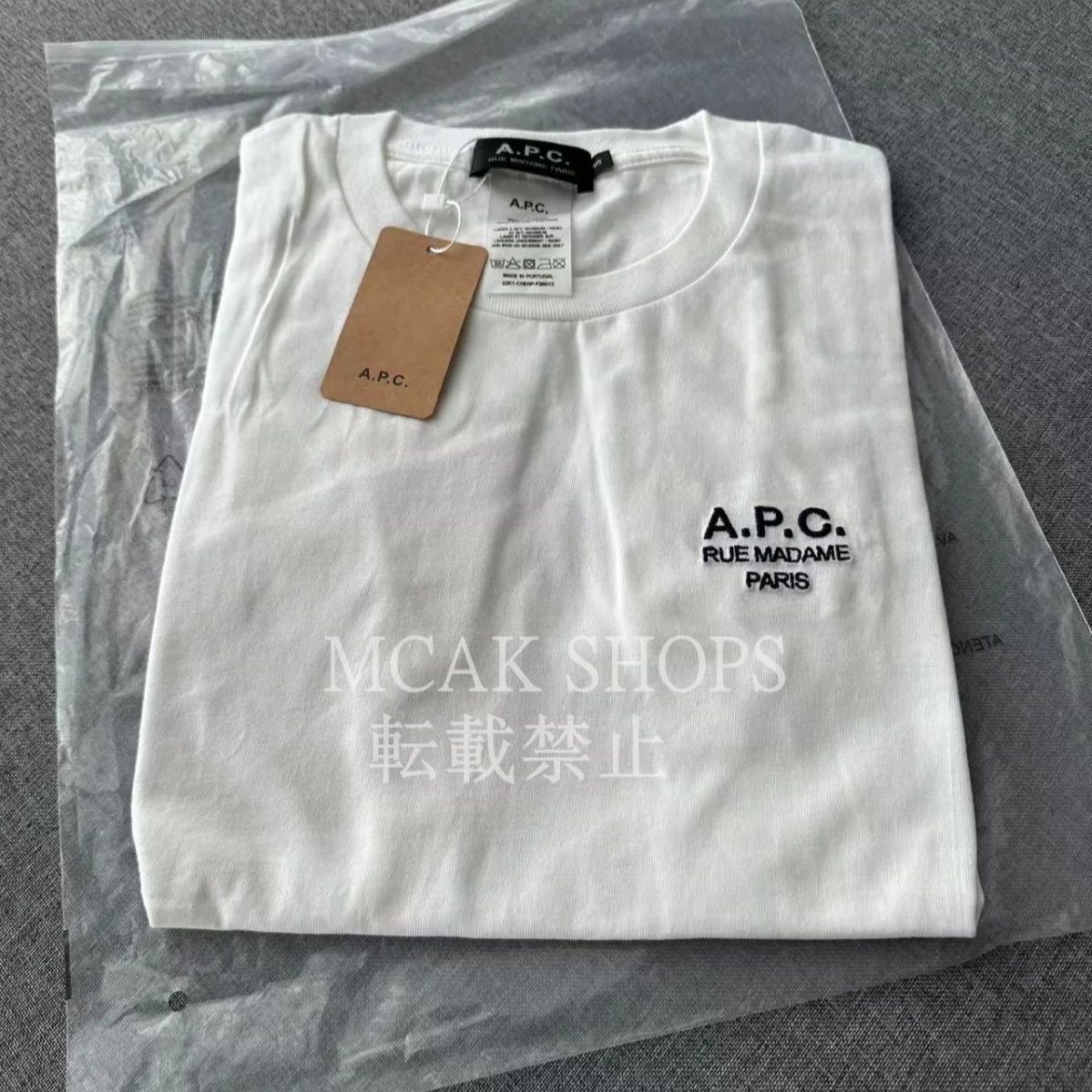 大人気 A.P.C.アーペーセー Tシャツ APC 半袖 ロゴ 刺繍 Rue Madame Paris Tシャツ ユニセックス