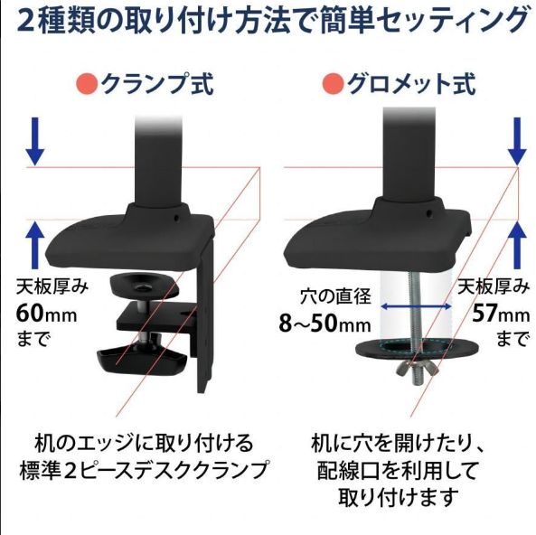 大型モニタもヌルヌル可動。モニターアーム「エルゴトロン LX