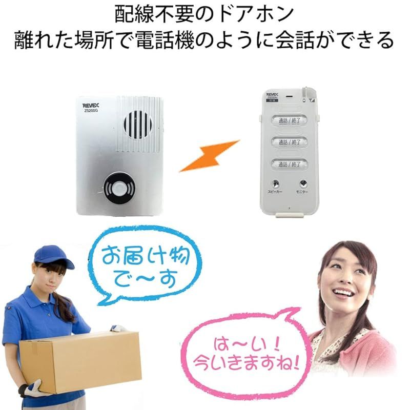 リーベックス Revex ワイヤレス トーク インターホン 親機 玄関セット 介護 子育て ZS200MG 1