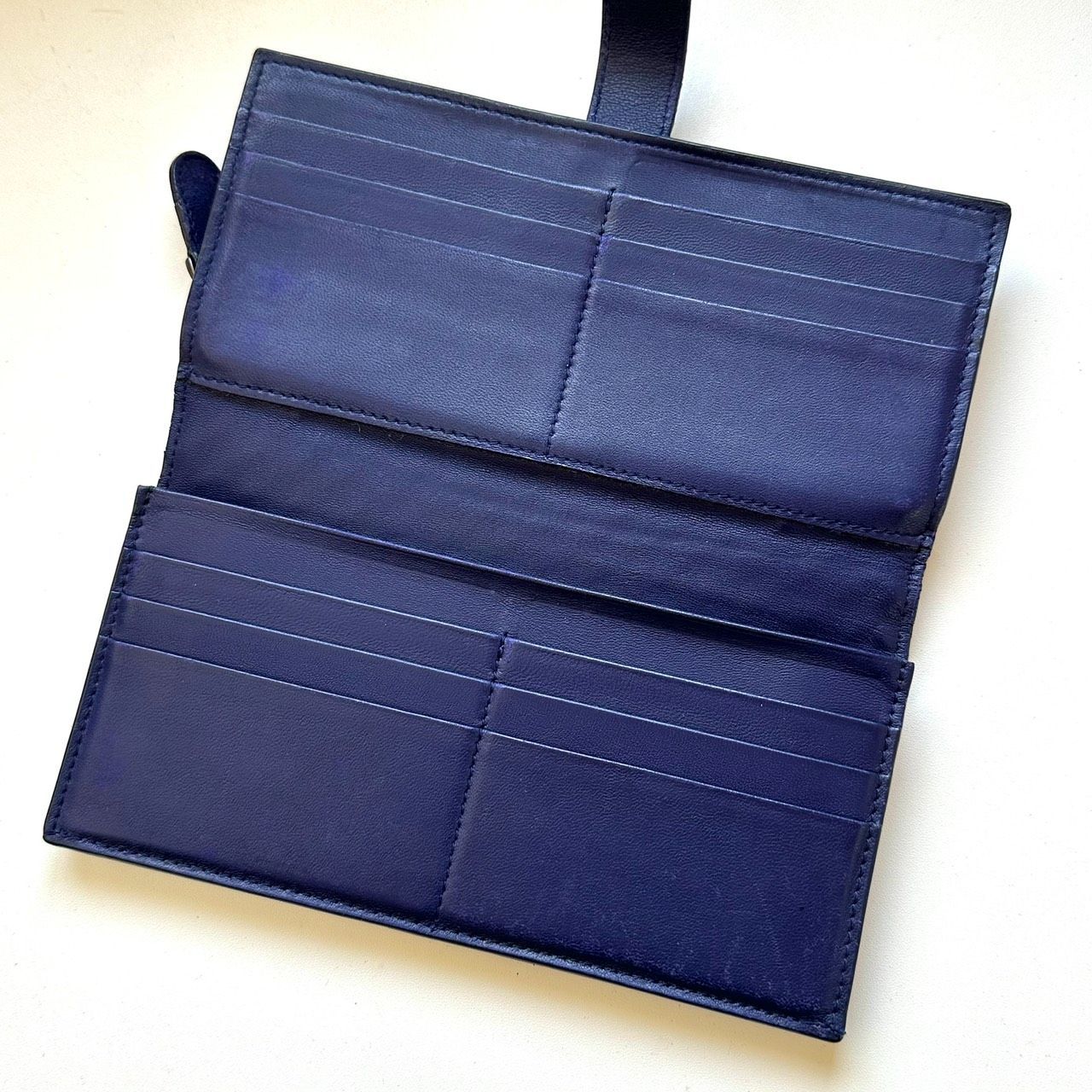 ボッテガヴェネタ BOTTEGA VENETA 長財布 イントレチャート ブルー