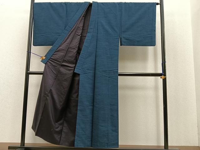 平和屋着物●男性 紬 髭紬羽織セット 青褐色 正絹 BAAM6258pk WWW_USTAUSTRALIA_COM_AU