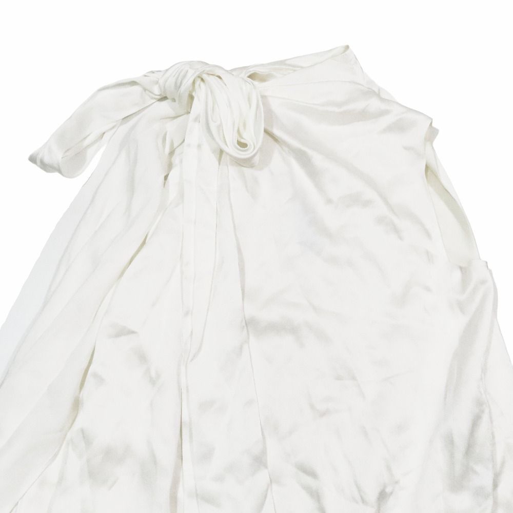 21年製 FENDI フェンディ ドレス ノースリーブ ワンピース リボン FFロゴ ズッカ バックル ベルト フ ロング 40 光沢白 レディース 古着 USTAUSTRALIA_COM_AU