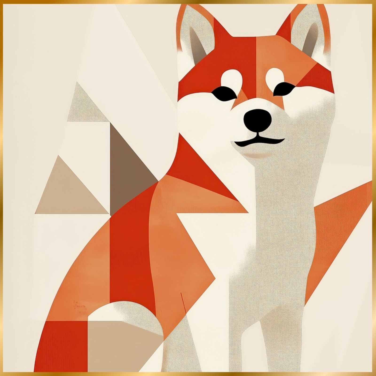 Red Passion - 柴犬 豆柴犬 No.3 ミニマリスト ミニマリズム シンプル インテリアアート ペットロス うちの子 記念日 アートポスター 犬の絵 犬のイラスト ギフト プレゼント