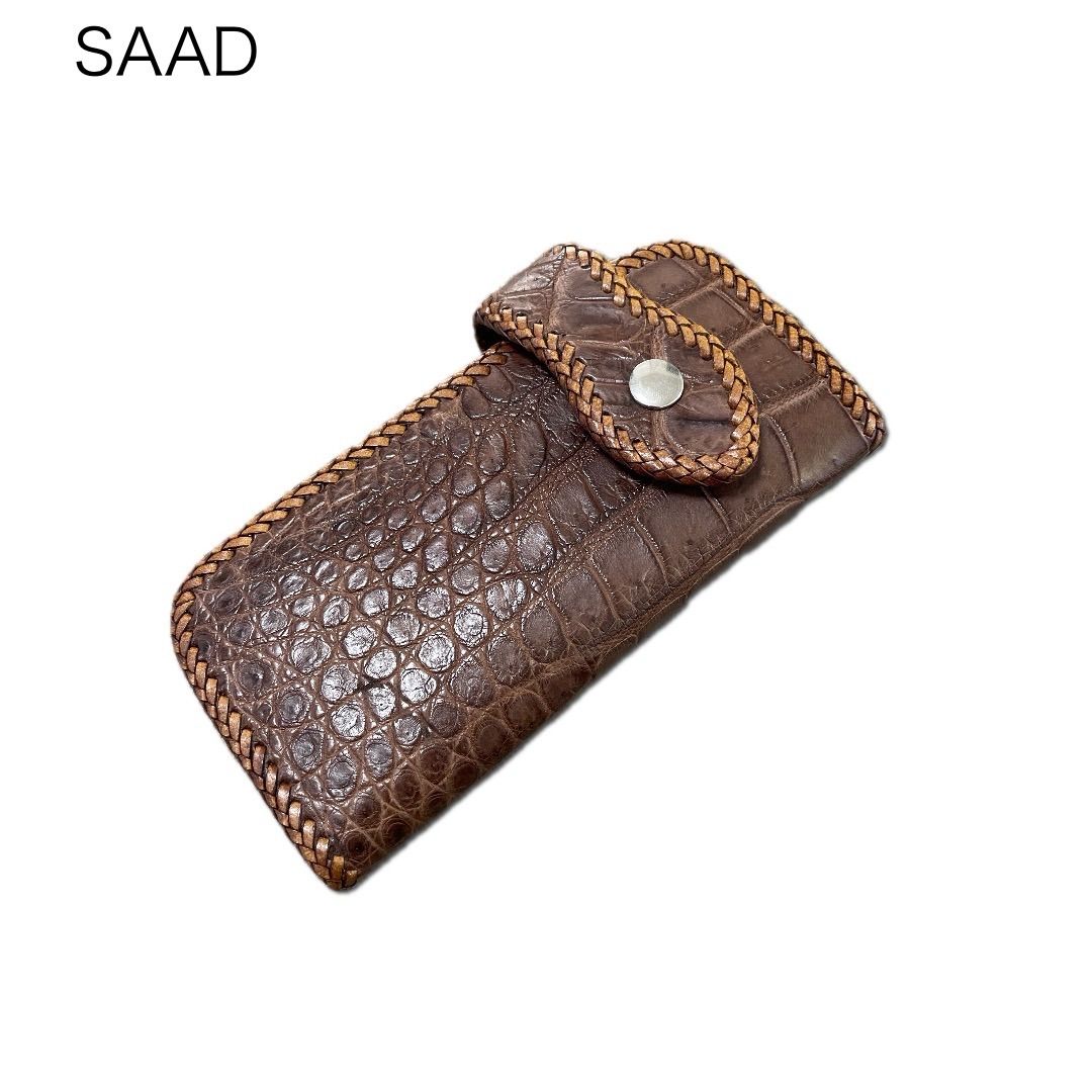 SAAD サード ワニ革 クロコダイル ボタン 長財布 ロングウォレット 財布 ウォレット ネイティブアメリカン アクセサリー ブラウン系 - メルカリ