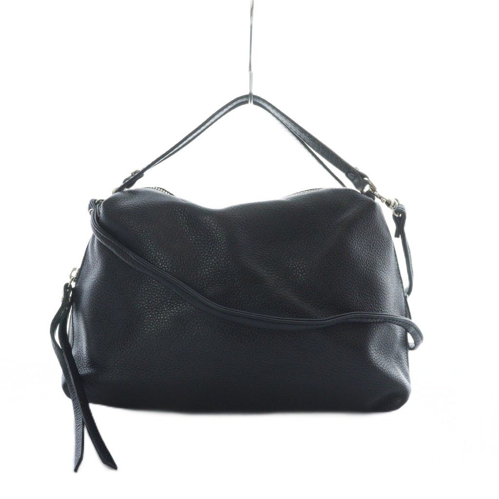 【美品】　ジャンニキャリーニ 2way ハンドバッグ　ショルダー　レザー　黒 ジャンニキャリーニ GUM gianni chiarini 2wayショルダーバッグ
