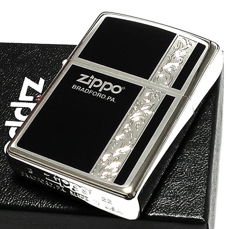 ZIPPO ライター アラベスク ジッポ シンプル ライン入り ロゴ 銀 両面加工 シルバー ブラック かっこいい お洒落 メンズ ギフト プレゼント  - メルカリ