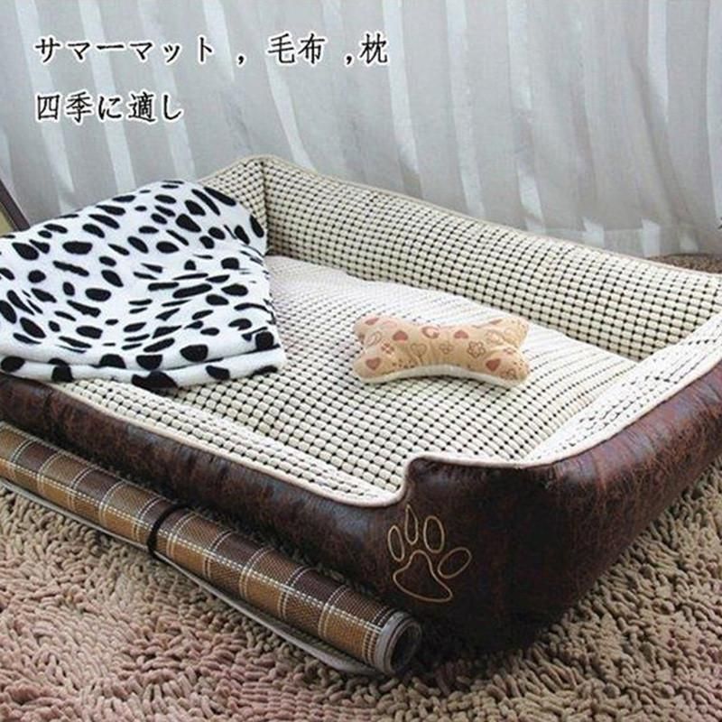 ペットベッド 犬ベット 夏用 涼しい マットクッション 犬用 猫用ベッド ふわふわ ペット用品 小型犬 大型犬 冷えマット 洗える 冷感 耐噛み 三点セット