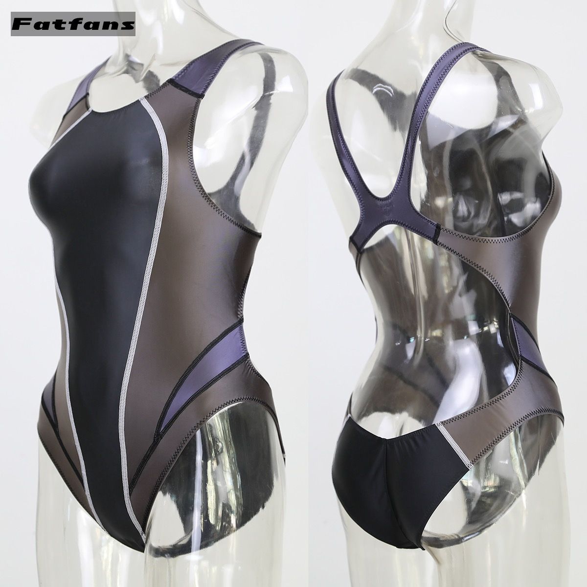 Fatfans ハイレグ競泳水着 レオタード トリコロール水着