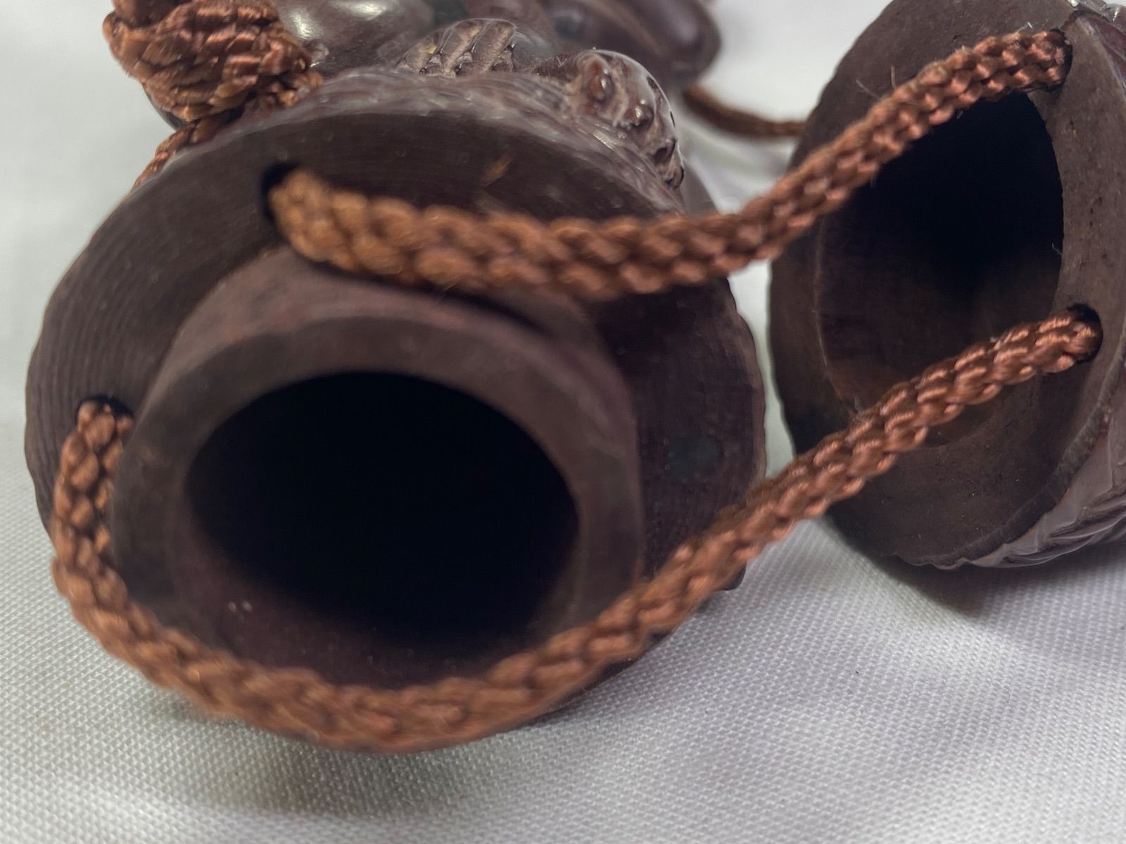 印籠 柘植 十二支ネズミ彫刻ペン立て 黄楊繊細彫刻 木製 美術 写真