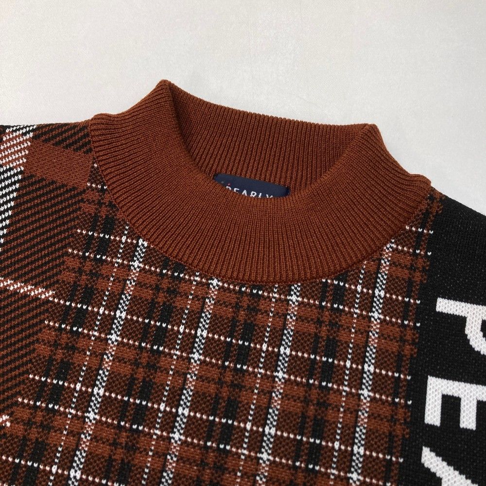 パーリーゲイツ ニットセーター チェック ブラックウォッチ 茶色 ブラウン パーリーゲイツ ニットセーター チェック ブラックウォッチ 茶色