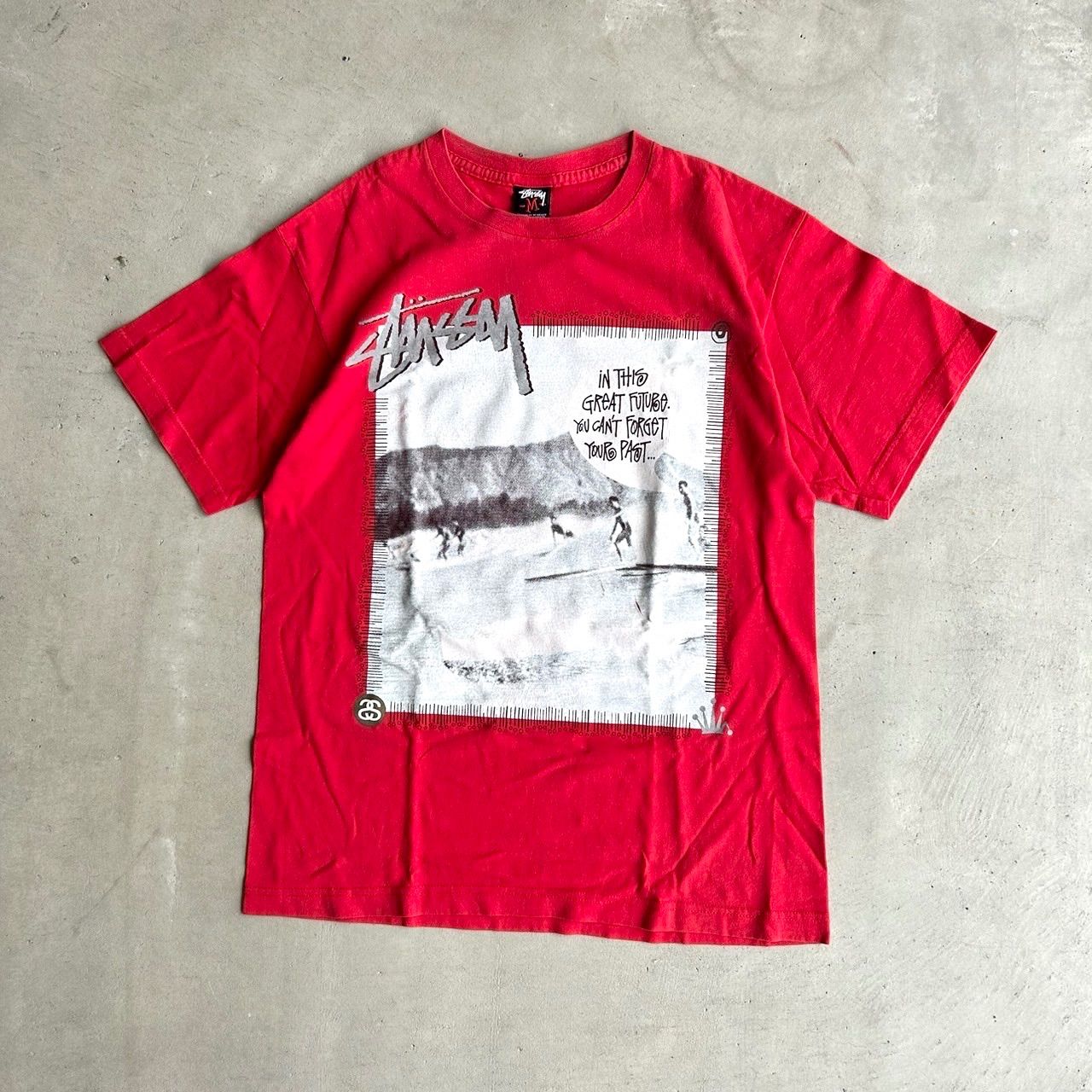 STUSSY ステューシー 半袖Tシャツ M 赤 サーフィン サーフ old stussy 